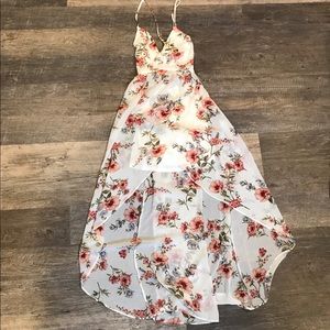 Forever 21 Floral Sheer High-Low Dress